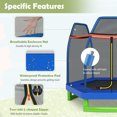 thumbnail image 2 of Patiojoy 7ft Kids Trampoline Round Bounce Jumping Bed with Safety Enclosure Net Blue, 2 of 9
