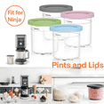 thumbnail image 3 of JUNWELL Creami Pints and Lids - 4 Pack for Ninja Colorful Creami for Ninja Storage Containers with Glass Tupperware Sets with Lids, 3 of 5
