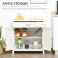 thumbnail image 4 of HOMCOM Farmhouse Sideboard, Buffet Cabinet with Barn Door, Distressed White, 4 of 10