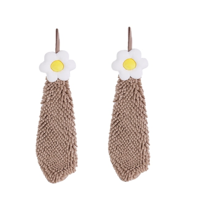 Flowers Chenille Hand Towel Cute Hanging Hand Wipe Ball Hand Towel Thickened Absorbent Hangable Multifunctional Hand Towel