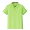 thumbnail image 1 of Hiiyo Kids Girls Short Sleeve Polo Shirt Children Solid Color Basic Unisex Polos, 1 of 6