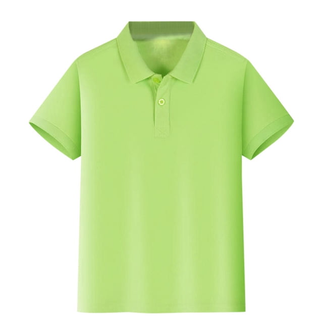 Hiiyo Kids Girls Short Sleeve Polo Shirt Children Solid Color Basic Unisex Polos