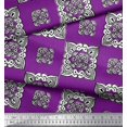 thumbnail image 2 of Soimoi Poly Georgette Fabric Floral Block Printed Fabric 1 Yard 42 Inch Wide, 2 of 3