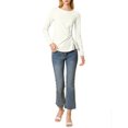 thumbnail image 2 of INSPIRE CHIC Blouse à Manches Longues pour Femmes à Col Rond avec Torsade devant, 2 of 5