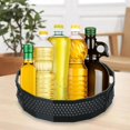 thumbnail image 4 of Anti-Skid Turntable Spice Rack Bathroom Rotating Round Spice Rack Storage Tray Organizer Container Spice Rack for Black S, 4 of 9