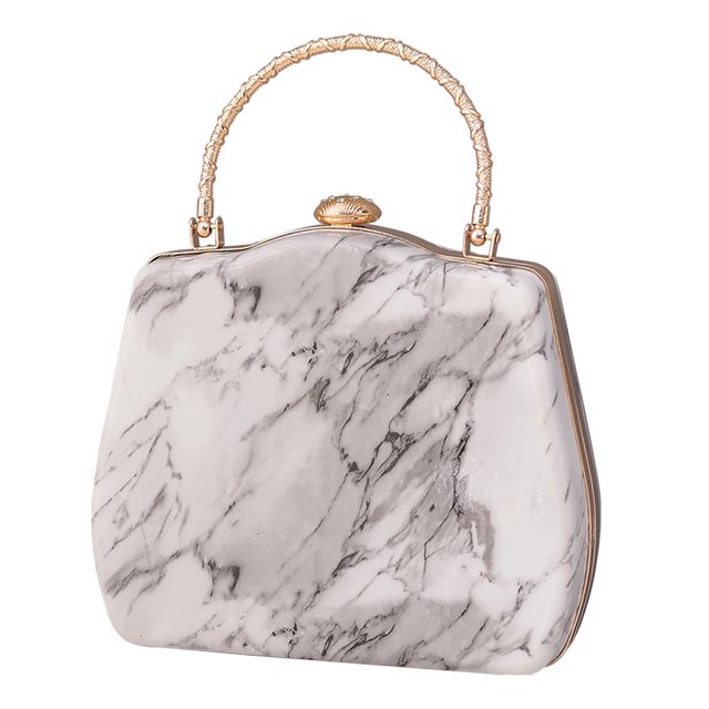 Sac de Soirée Marbré avec Poignée 1 Pce, Pochette de Luxe pour Mariage, Sac pour Souper