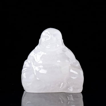 EGNMCR Room Decor, Home Decor Crystal Carved Laughing Happy Buddha Feng Shui Figurines Wealth Laughing Buddha