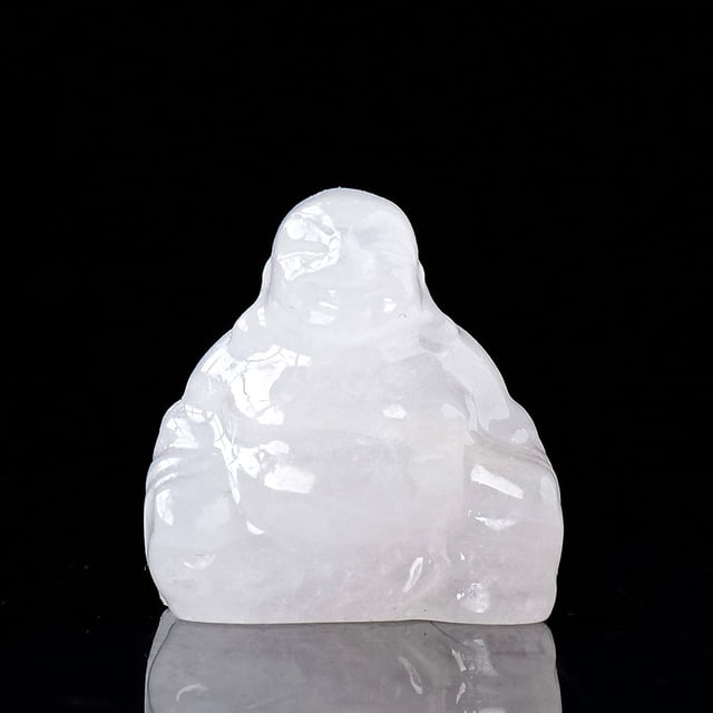 TopLLC Cristal Sculpté Riant Heureux Buddha Feng Shui Figurines Richesse en Liquidation