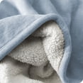 thumbnail image 4 of Bare Home Couverture de Lit en Sherpa Pelucheuse - Duveteuse et Douce - Réversible - Légère - Lit Simple/simple TG, Bleu Poussiéreux, 4 of 7