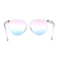 thumbnail image 2 of Womens Oversize Nerdy Round High Temple Horn Rim Sunglasses Slate Pink Blue, 2 of 4