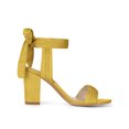 thumbnail image 3 of BLISSFUL STEP Women's Sandals Ankle Tie Back Open Toe Block Heels Yellow 7, 3 of 7
