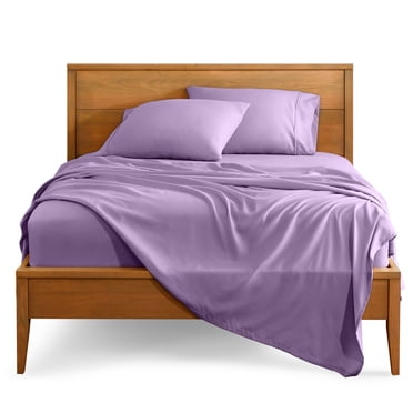 Bare Home Premium 1800 Collection 5-Piece Bed Sheet Set, Split King, Lavender
