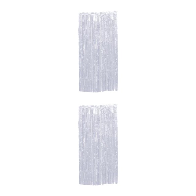 Ruiboury Vibrant Foil Curtain Exquisite Craft And Wide Application For Stunning Silver 3*1m 2Set
