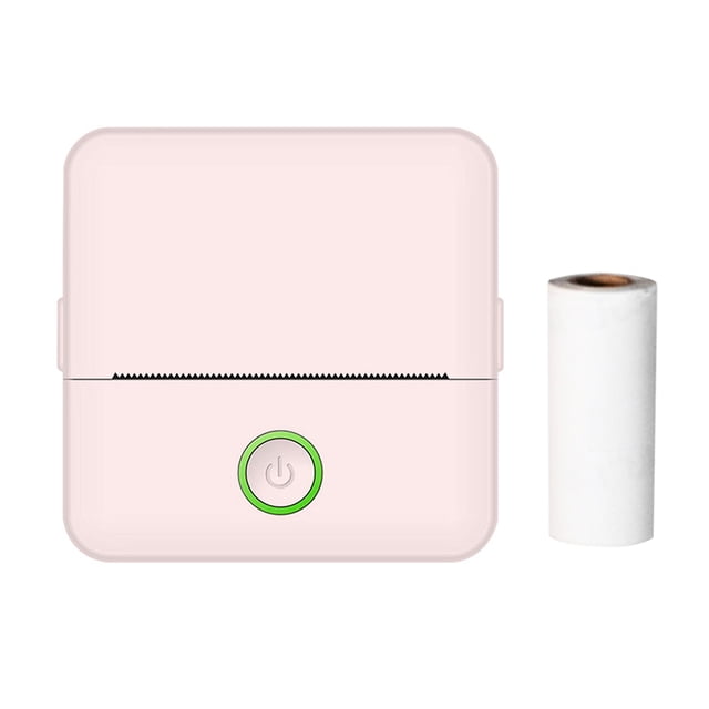 Riwcyla 2Inches Pocket Printer Portable Thermal Printer Machine Wireless BT Connection for Picture Label DIY Handcraft List Meno Notes Journal Receipt Paper Instant Sticker with 1 Roll Thermal Pa