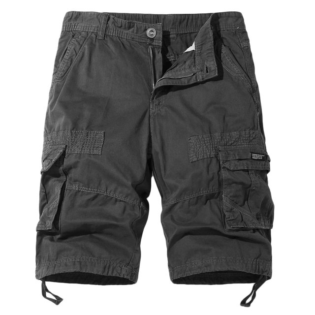 FAIWAD Men's Casual Elastic Waist Zipper Multi-Pockets Short Pants Drawstring Hem Loose Outdoor Shorts