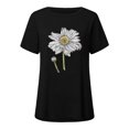 thumbnail image 3 of Chemises à Manches Courtes pour Femmes Mode Décontractée Chemises Imprimées Manches Courtes Tee-Shirt Ample Tunique Blouse Tunique Manches Courtes pour Femmes, 3 of 4
