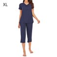 thumbnail image 1 of ziyahi Ensemble de Pyjama pour Femmes Sexy Col en V Haut Pantalon Modal, Bleu, TG, 1 of 7