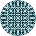 thumbnail image 1 of Ahgly Company Tapis Rond Lavable en Machine Bleu Lagon Transitionnel, 8 Pieds Rond, 1 of 7