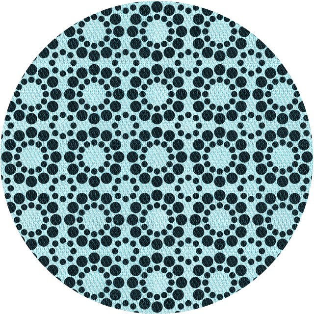 Ahgly Company Tapis Rond Lavable en Machine Bleu Lagon Transitionnel, 8 Pieds Rond