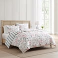 thumbnail image 3 of Martha Stewart Everyday 3-Piece Reversible Aviary Cotton Comforter Set, Pink, King, 3 of 8