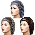 thumbnail image 1 of Filet à Cheveux en Rayonne Douce Chapeaux Snood - Lot de 3 Couvre-Cheveux Longs, 1 of 7
