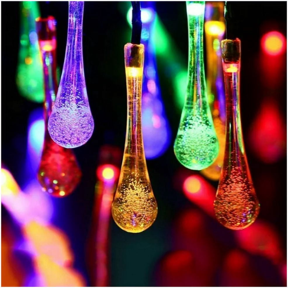 Solar String Lights Outdoor Waterproof Solar Fairy Light 30 LED 8 Modes Multi Color Water Drop Lighting For Garden Patio Indoor P