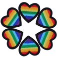 thumbnail image 3 of Iron On Patches, Multipurpose Rainbow Heart Patches Mini Portable DIY  For Sewing For Clothing Repair Black Border, 3 of 8