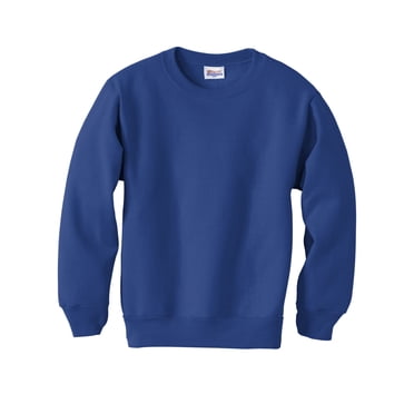 Hanes ComfortBlend EcoSmart Chandail à Col Rond pour Garçon, P, Bleu Royal Foncé