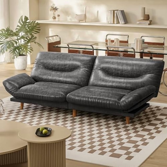 Homall Canapé-Lit Futon avec Dossier Réglable et Accoudoirs Réglables à Cinq Angles Canapé pour Petits Espaces Salon Bureau