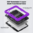 thumbnail image 2 of XYX For iPad Pro 11 inch Case 2024 (M4), 360 Rotating Shockproof Cover with Stand, Screen Protector, Shoulder Strap, Purple, 2 of 7