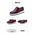 thumbnail image 5 of hopeusnice Liquidation Chaussures Richelieu à Plateforme pour Femmes à Lacets Brogue en Cuir Verni Chaussures Confortables Respirantes Espadrilles à Talon Compensé Rouge 37, 5 of 5