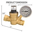 thumbnail image 3 of Régulateur de Pression d'Eau pour Camping-Car, Réducteur de Pression d'Eau en Laiton Réglable avec Manomètre et Filtre en Acier Inoxydable, 3 of 5