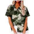 thumbnail image 1 of Womens Work Tops Short Sleeve Round Neck Blouse Printed Casual Fashion Tee Shirt, 1 of 6