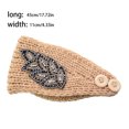 thumbnail image 2 of Crochet Headbands Winter Leaves Pattern with Rhinestones Elastic Head Rhinestones Protector Wide Warm Chunky Hair Accessories for Girls Navy, 2 of 7