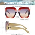 thumbnail image 3 of FEISEDY Oversized Square Sunglasses Multi Tinted Glitter Frame Stylish Inspired B2276, 3 of 6