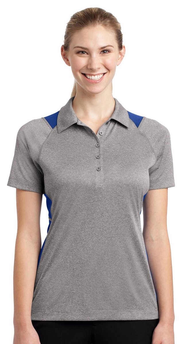 Sport-Tek Ladies Heather Contender Polo, Blue Wake Heather, XXX-Large