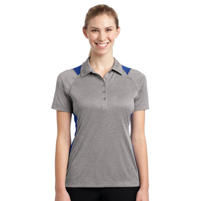 Sport-Tek Ladies Heather Contender Polo, Blue Wake Heather, XXXX-Large