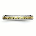 thumbnail image 3 of Bague en Acier Inoxydable 4mm Novembre Jaune CZ 7 Tailles, 3 of 6