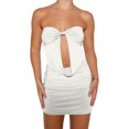 thumbnail image 2 of Faithtur Robe Moulante Enveloppante pour Femmes Couleur Unie Sans Bretelles Robe Cocktail Été Fête Boîte de Nuit Dos Nu Mini Robe, 2 of 8