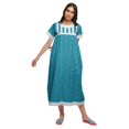 thumbnail image 4 of Moomaya Robe de Nuit Maxi pour Femmes en Coton Imprimé à Bordure Volantée, 4 of 5
