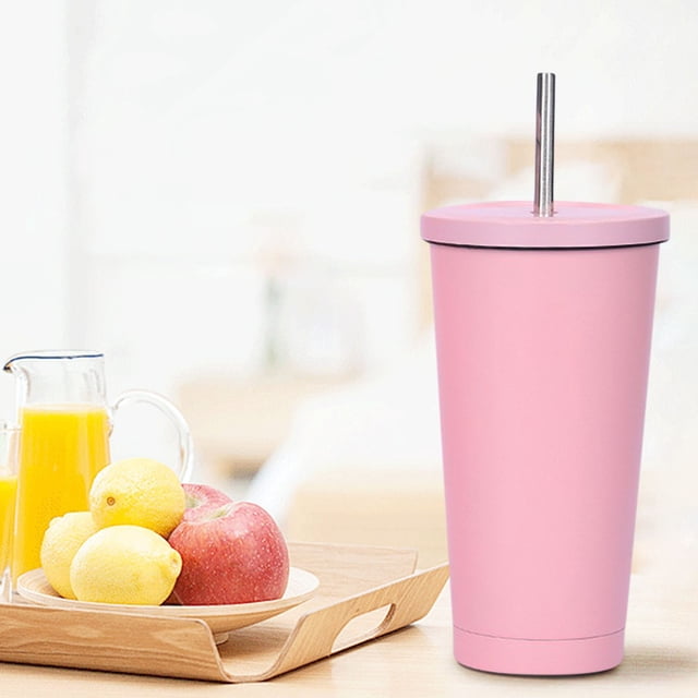 Lowest Price, Carestrong Portable Large Capacity Stainless Steel Water Bottle Thermos with Straw Coffee Mug for School,Office,Outdoor Traveling 500ml|Stainless steel,Pink,PENDANEM