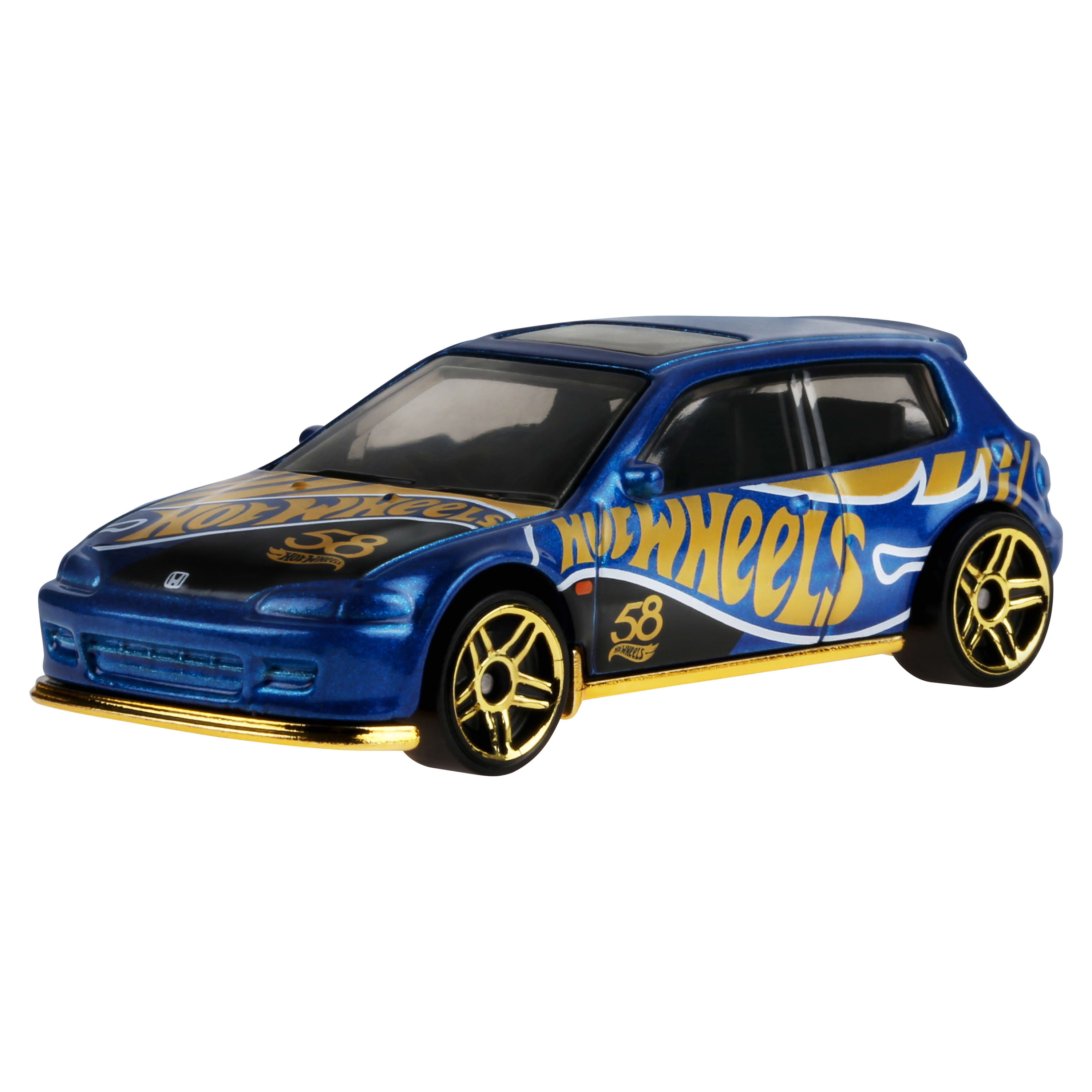 Hot Wheels 1:64 Scale Die Cast Toy Car or Truck with Purple & Gold Colored Deco (Styles May Vary)