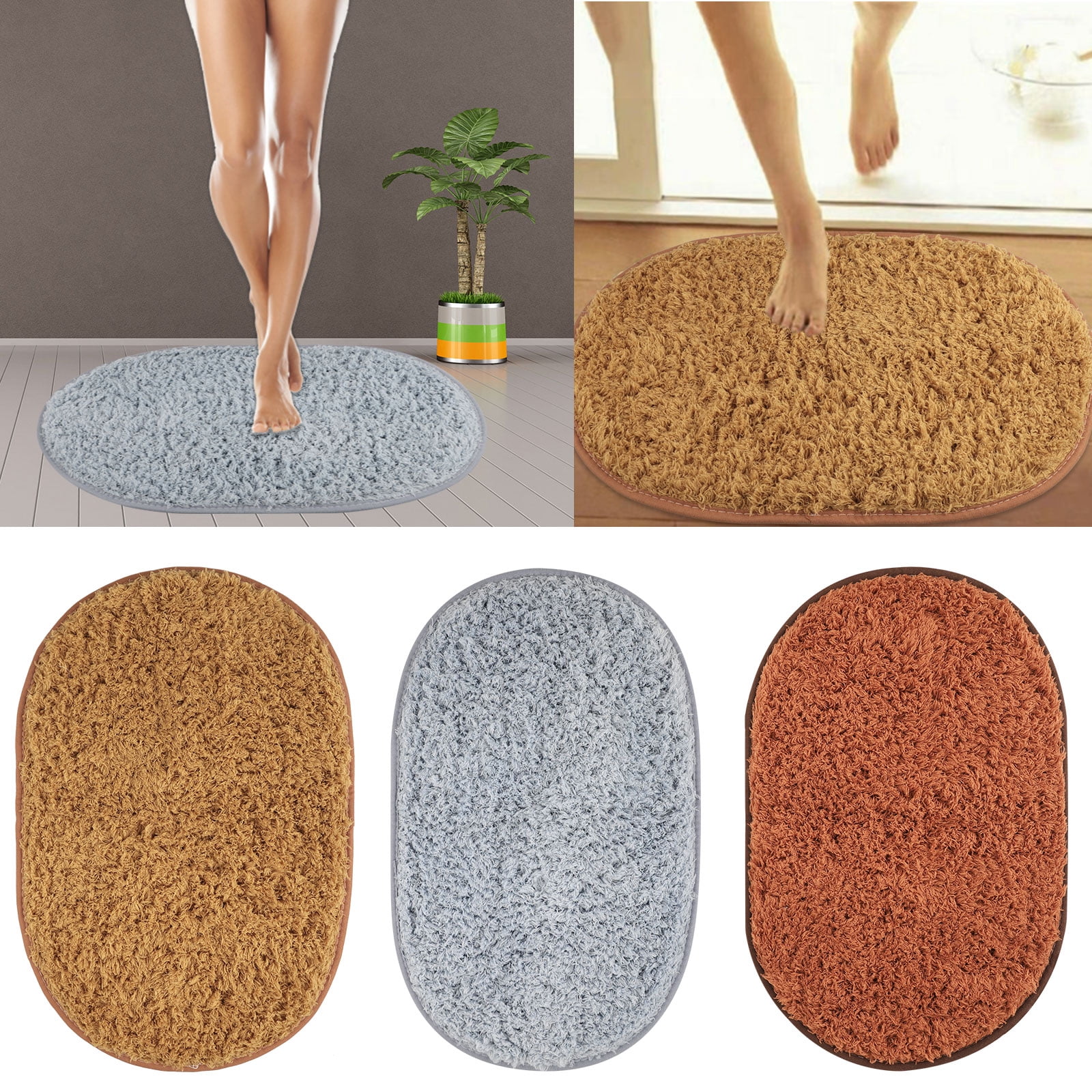 Non-Slip Bathroom Rug Mats Memory Foam Bath Mat Rug Carpet, Chenille Microfibers mat,Machine-Washable Bath Mats with Water Absorbent Soft Microfibers, 40 x 60cm, for Tub, Shower, and Bath Room