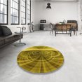 thumbnail image 4 of Ahgly Tapis d'Intérieur Lavable en Machine Carré Transitionnel Brun Bronze Foncé, 6 Pieds Carré, 4 of 7