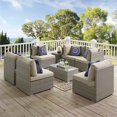 thumbnail image 2 of Modway Repose Rattan & Fabric Patio Corner Chair in Light Gray & Beige, 2 of 4