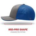 thumbnail image 2 of Richardson Pulse Sportmesh with R-Flex Cap, S-M, Charcoal-Royal Split, 2 of 6