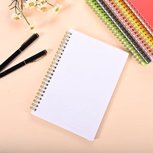 Nvzi 6 Boîtes Carnet Spiral - B5 Couvre-notes en plastique imperméable, 60 Sheets/120 Pages - Revues d'études et notes,White