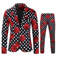 thumbnail image 1 of TIMIFIS Mens 2 Piece Print Suit Floral Partys Dress Jacket Slim 2 Button Blazer PantsFall, 1 of 9