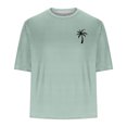 thumbnail image 4 of T-shirts pour Hommes Imprimés Palmier Graphiques T-Shirts Décontractés Été Plage Hawaïenne Manches Courtes Col Rond, 4 of 4