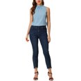 thumbnail image 2 of INSPIRE CHIC Women's Mock Neck Ruffle Sleeveless Casual Blouse Tops, 2 of 7